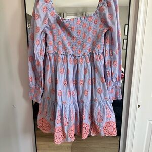 Lilly Pulitzer Blue and Pink Long Sleeve Dress